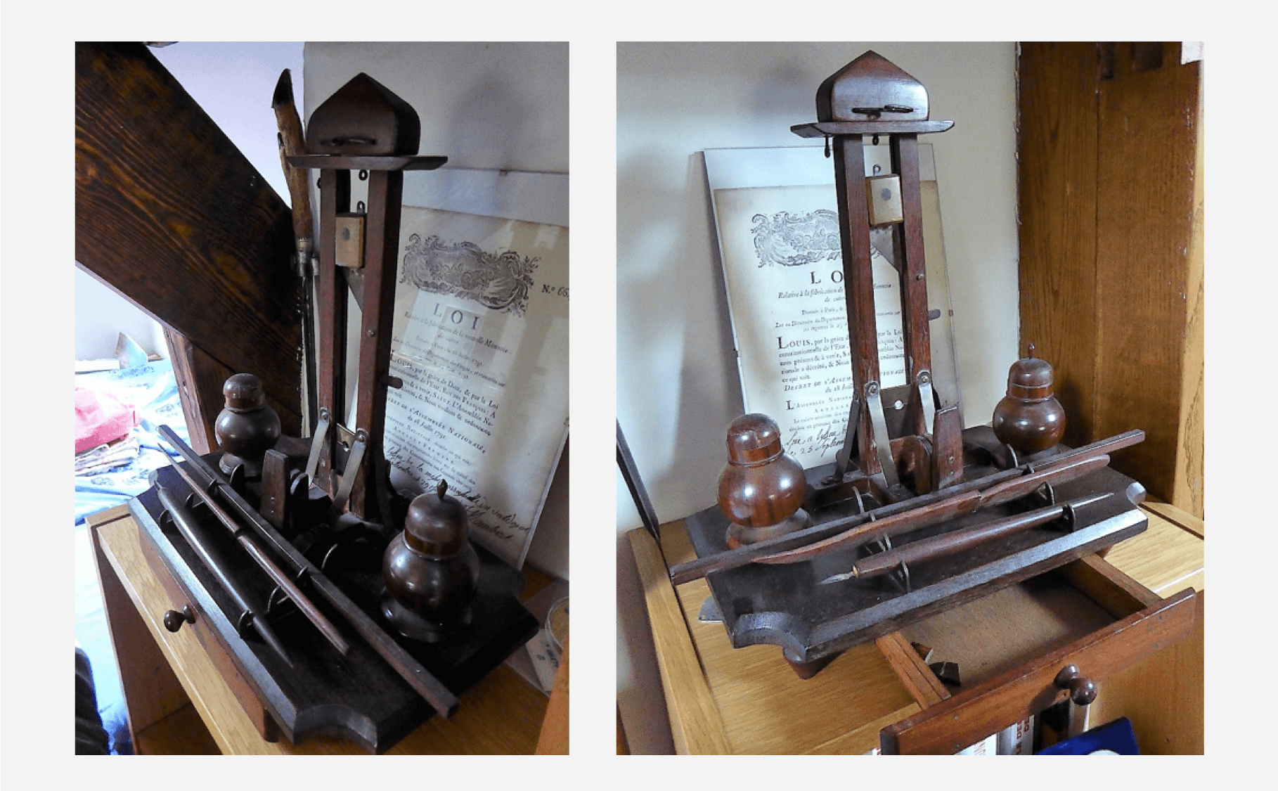 vieille guillotine insolite
